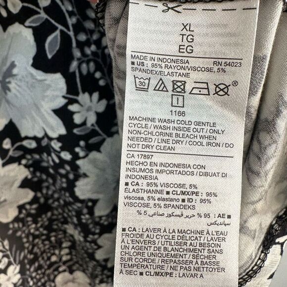 Old Navy Womens Black Floral Longsleeve Knit Swing Dress XL Modern Boho Chic - Picture 6 of 10